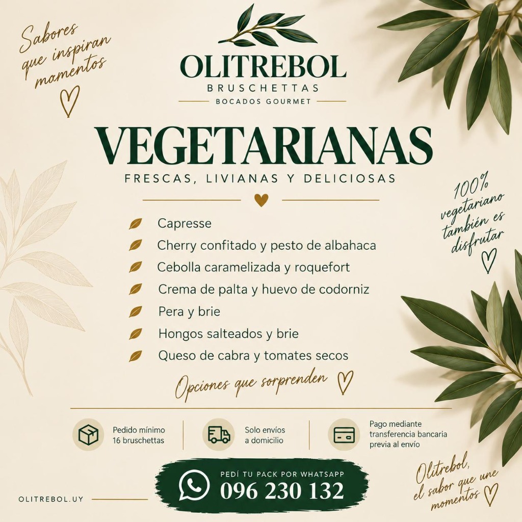 Carta Vegetarianas - Olitrebol Bruschettas